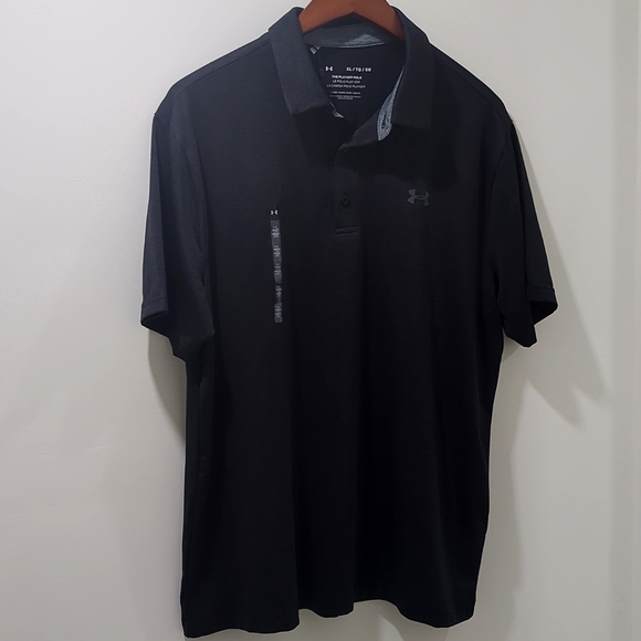 Under Armour The Playoff Polo Heathered Black Men's XL NWT - Picture 3 of 7